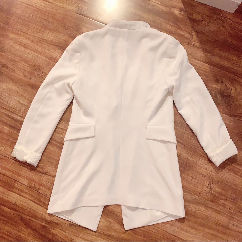 Zara Basic White Jacket/Cardigan - image 3